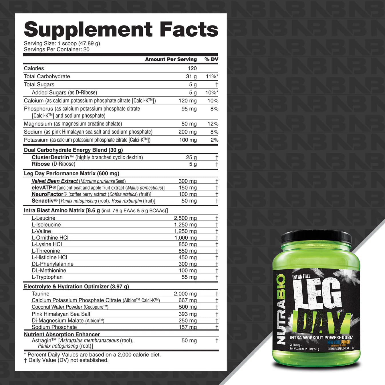 NutraBio - Leg Day - Pure Nutrition