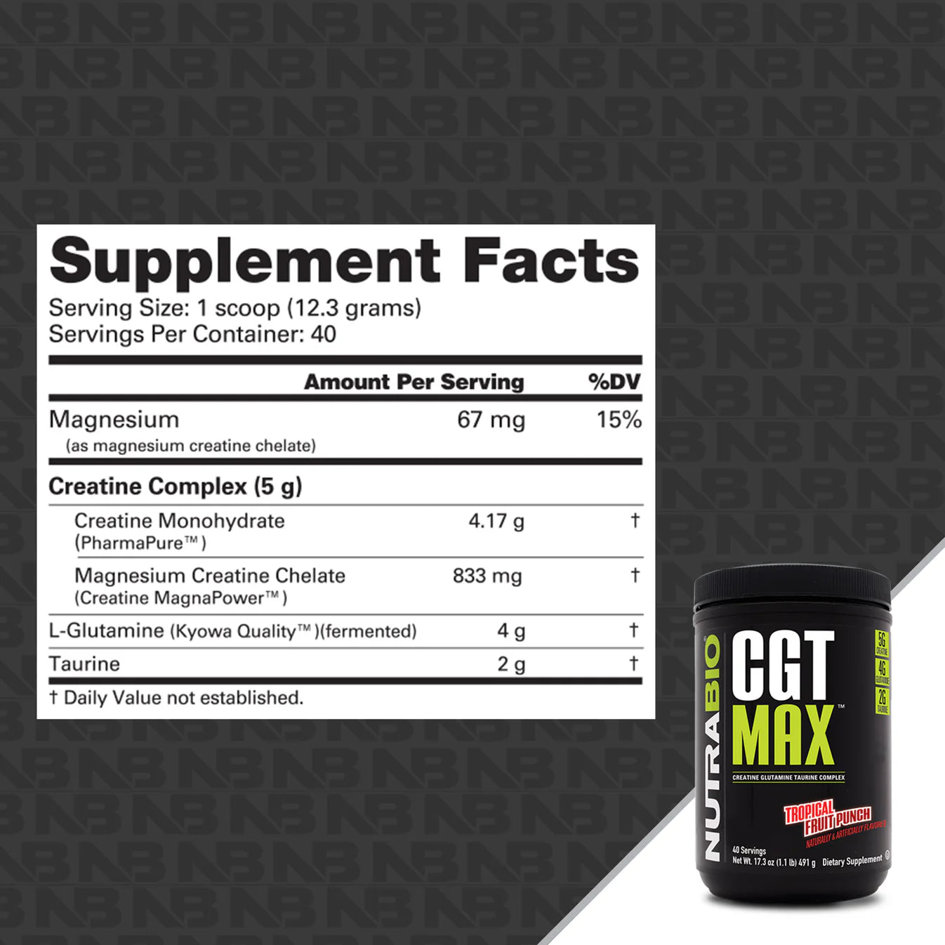 Nutrabio CGT Max Fruit Punch - Pure Nutrition