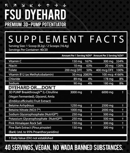 Inspired - FSU Dyehard™ Non-Stim Pump Pre Pure Nutrition