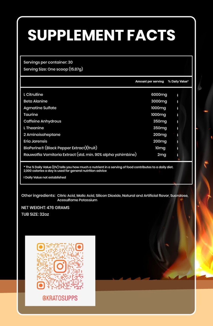 Kratos Supps - Cerebus Pre Workout Pure Nutrition
