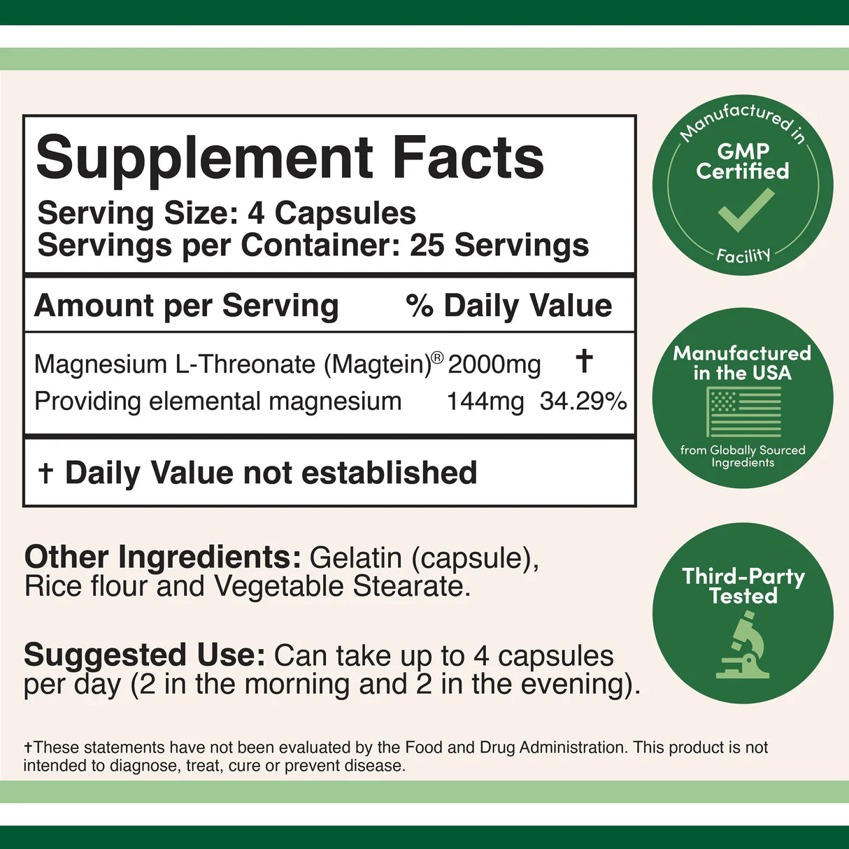 Double Wood Supplements Magnesium Threonate - Pure Nutrition