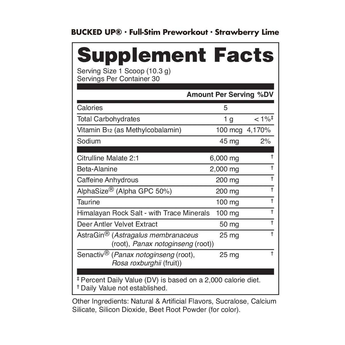 DAS Labs - Bucked up Pre Workout - Pure Nutrition