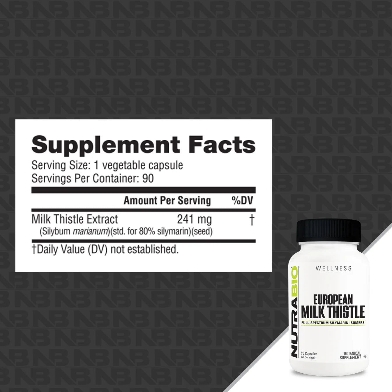 Nutrabio European Milk Thistle 90ct - Pure Nutrition