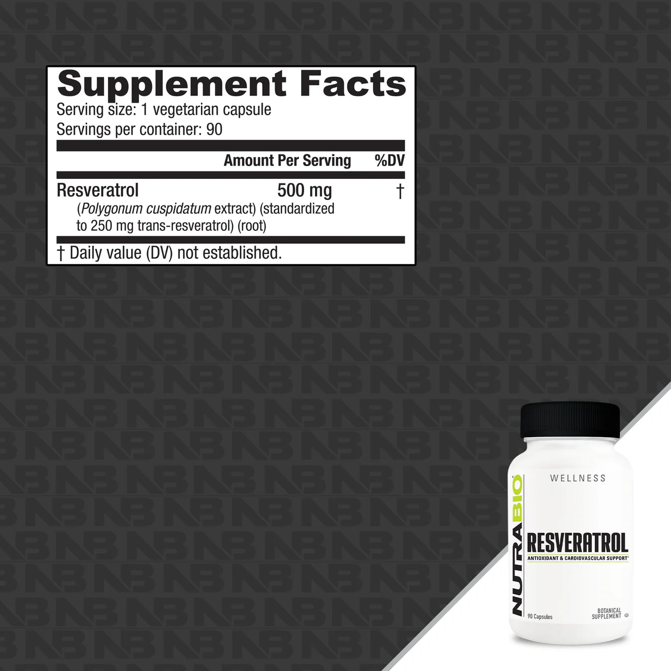 Nutrabio Resveratrol 500mg 90 ct - Pure Nutrition