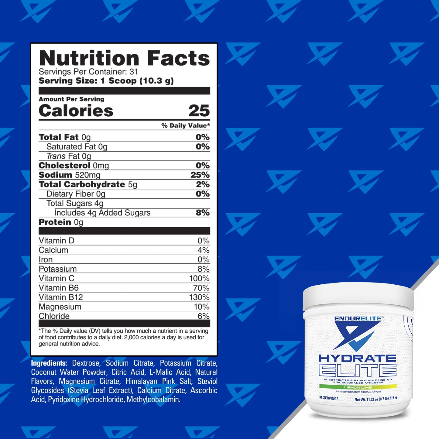 Endurelite - Hydrate Elite 30srv - Pure Nutrition