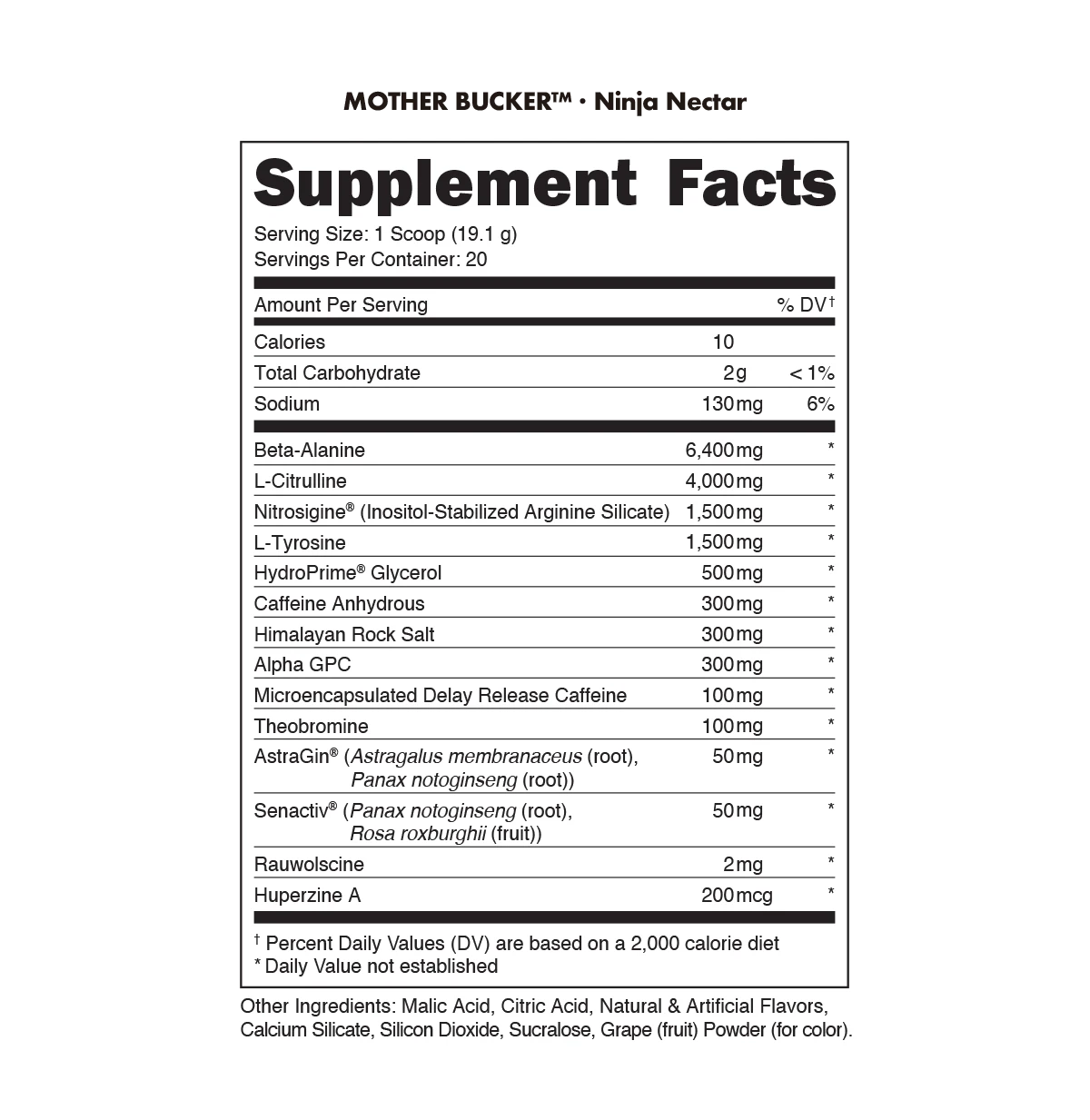 DAS Labs Mother Bucker - Pure Nutrition