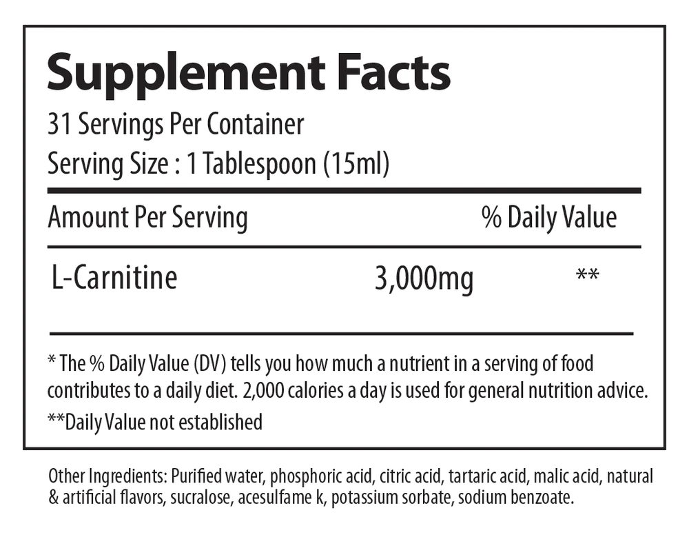 Alpha Supps - Carnitine 3000 Pure Nutrition