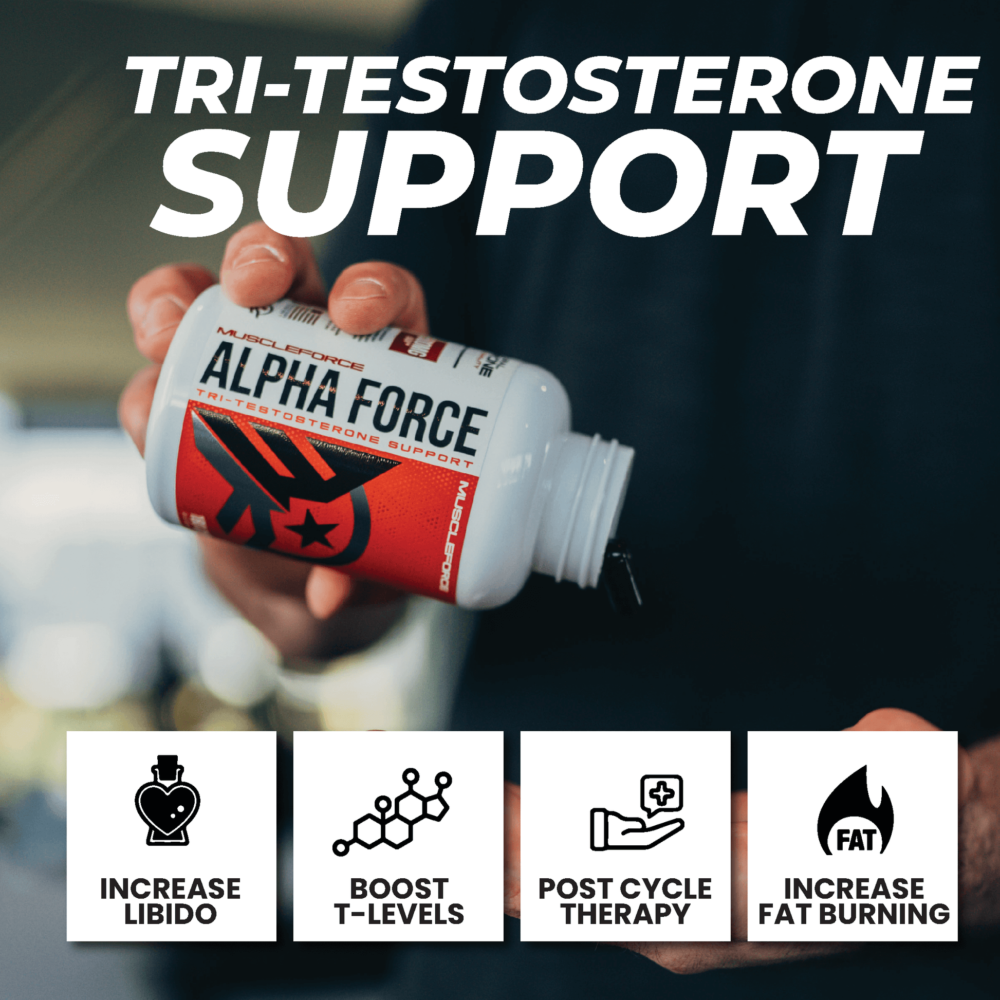 MuscleForce - Alpha Force - Tri Testosterone Support Pure Nutrition