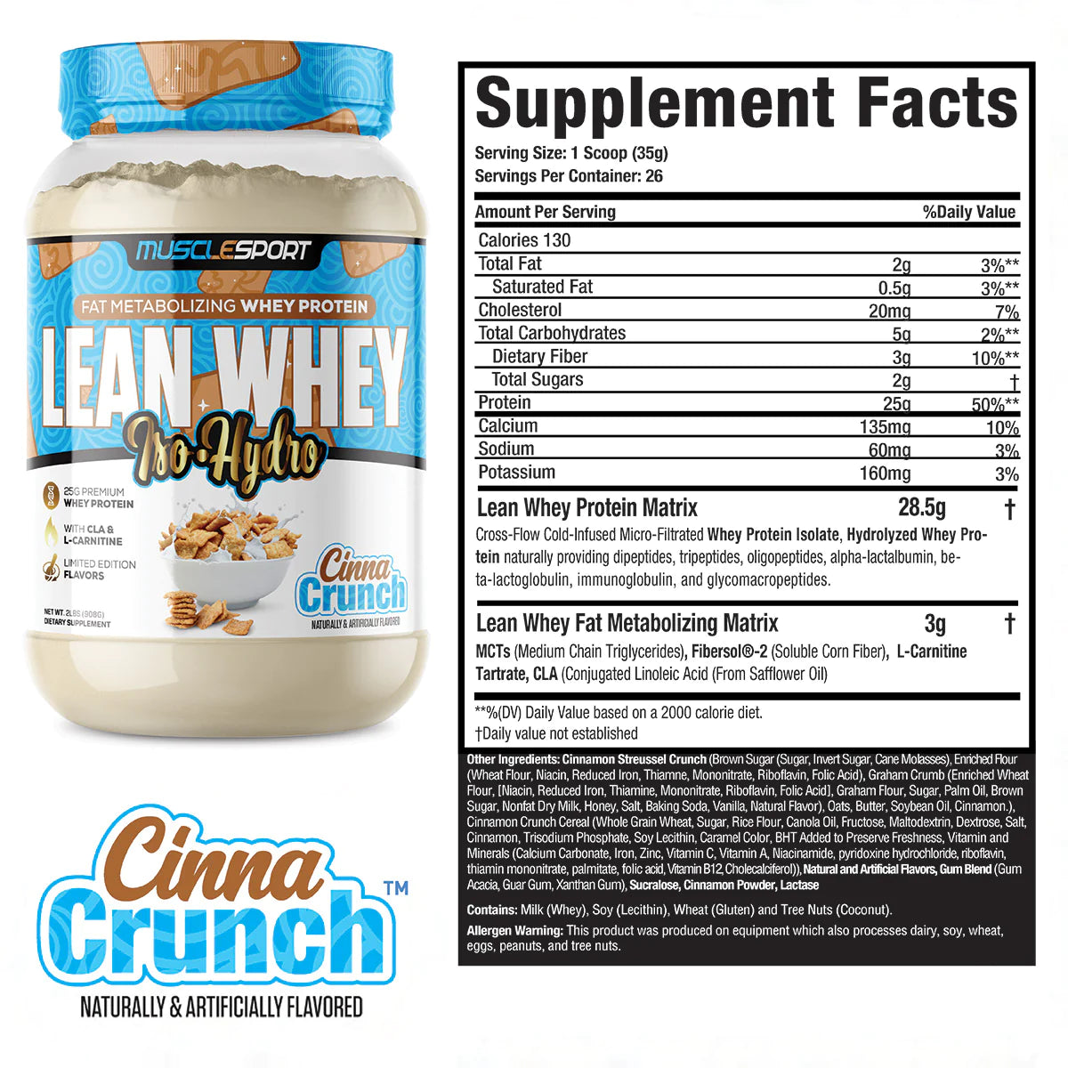 MuscleSport - Lean Whey Iso Hydro Pure Nutrition