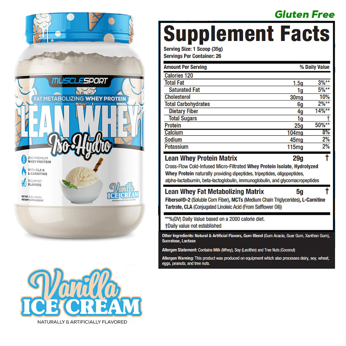 MuscleSport - Lean Whey Iso Hydro Pure Nutrition