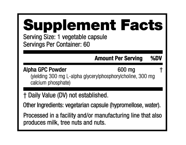 NUTRABIO - Alpha GPC 60 Capsules Pure Nutrition