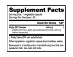 NUTRABIO - Alpha GPC 60 Capsules Pure Nutrition