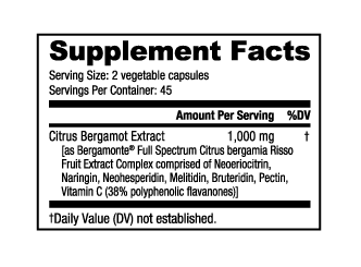 NUTRABIO - Citrus Bergamot (1000mg) 90 Vegetable Capsules Pure Nutrition