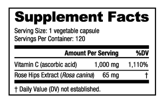 NutraBio - Vitamin C 1000mg with Rose Hips Pure Nutrition