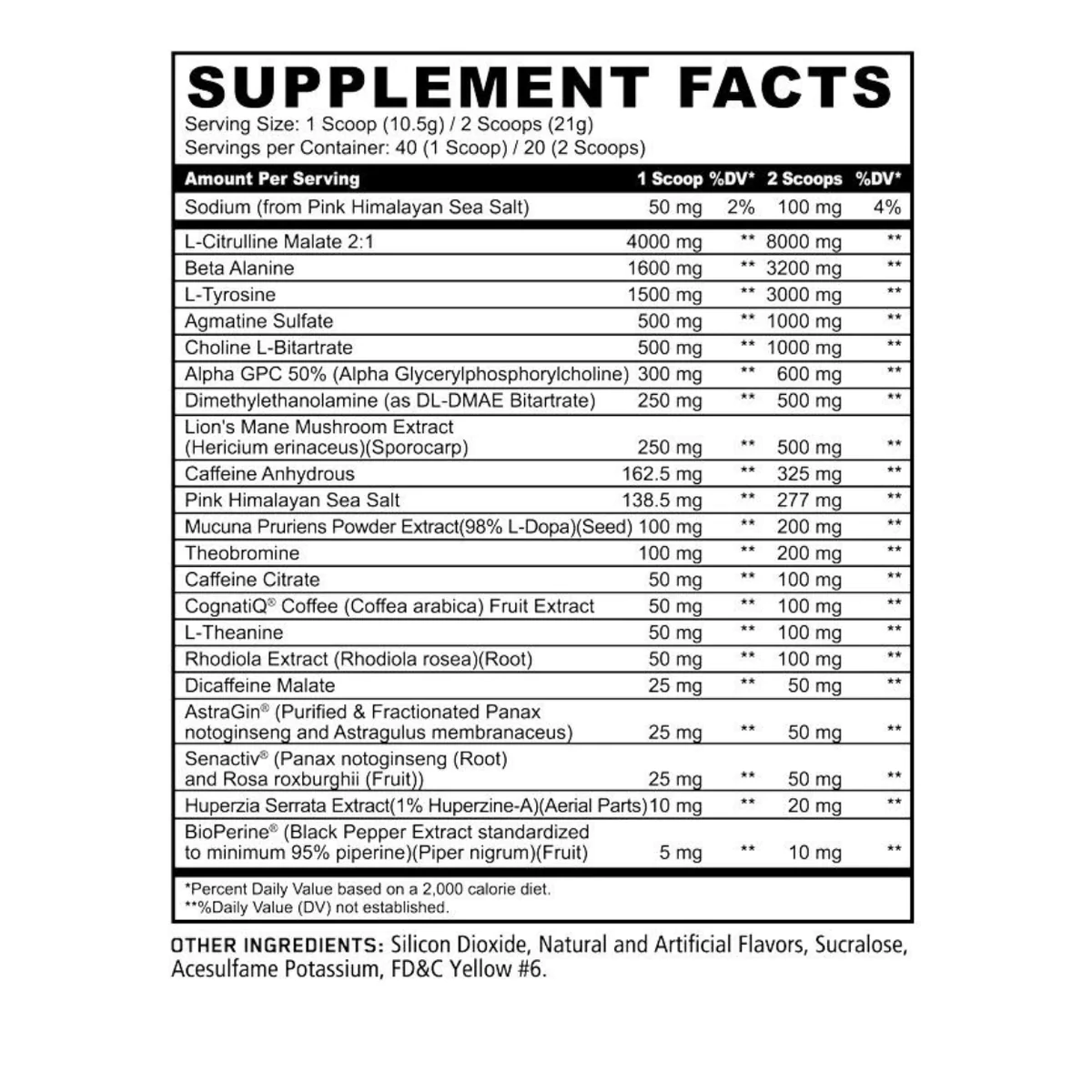 Panda Supplements - Skull Pre Workout Pure Nutrition
