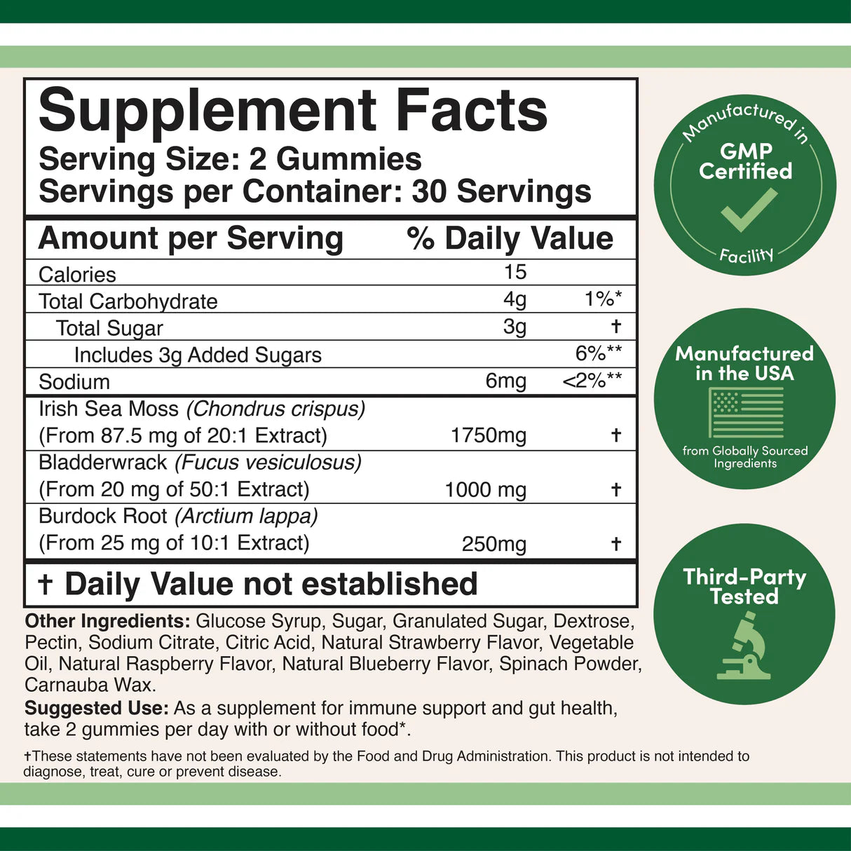 Double Wood Supplements Irish Sea Moss Gummies - Pure Nutrition