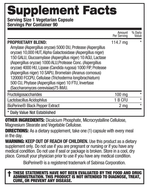 Top Secret - Digestive Enzymes 90ct Pure Nutrition
