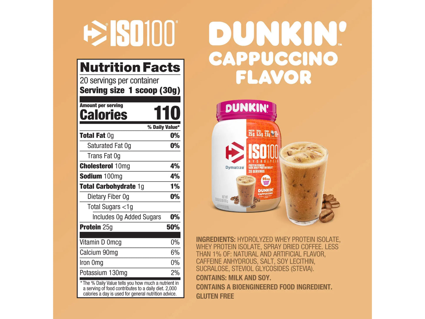Dymatize Dunkin' Cappuccino Hydrolyzed Protein - Pure Nutrition
