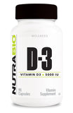 NutraBio - Vitamin D3 (5000 IU) Pure Nutrition